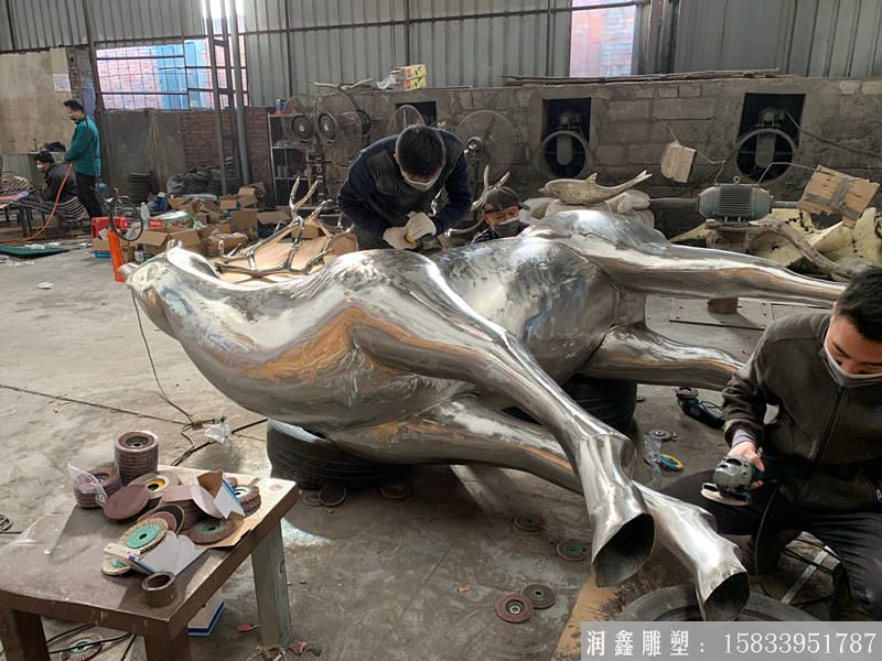 鹿雕塑拋光 不銹鋼