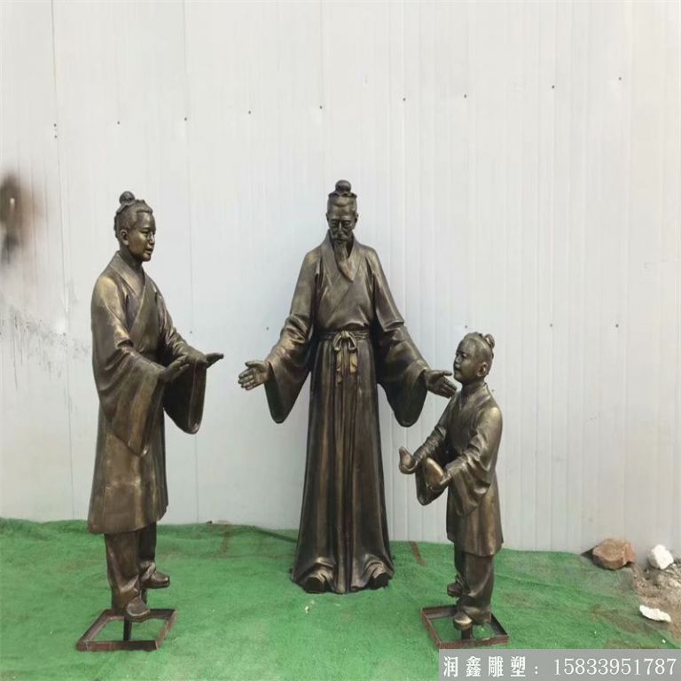鑄銅仿銅孔融讓梨雕塑 銅雕古代人物雕塑
