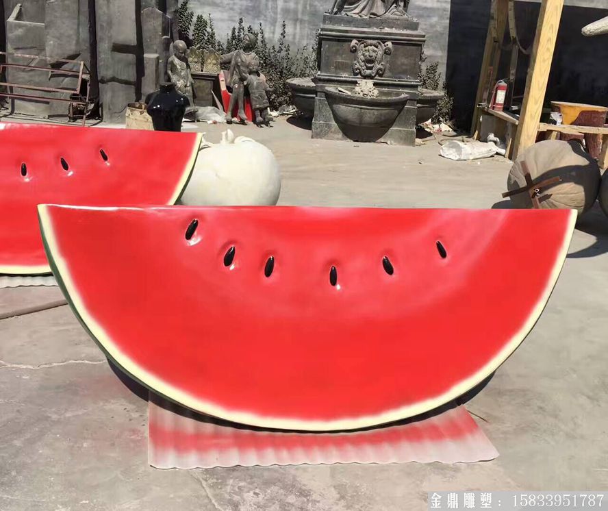 玻璃鋼水果西瓜雕塑 水果仿真雕塑