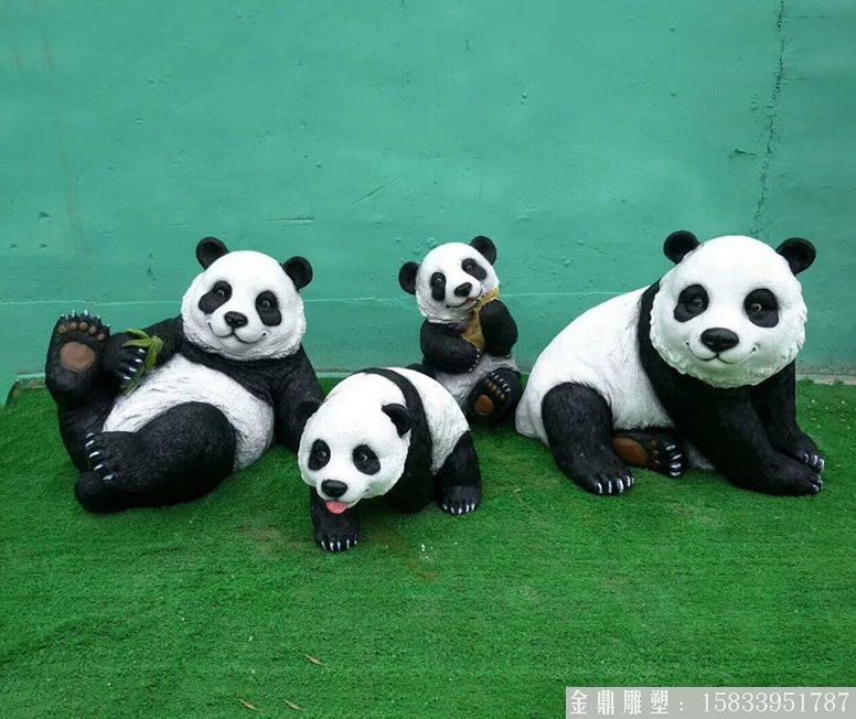 熊貓雕塑卡通 熊貓雕塑來圖定制