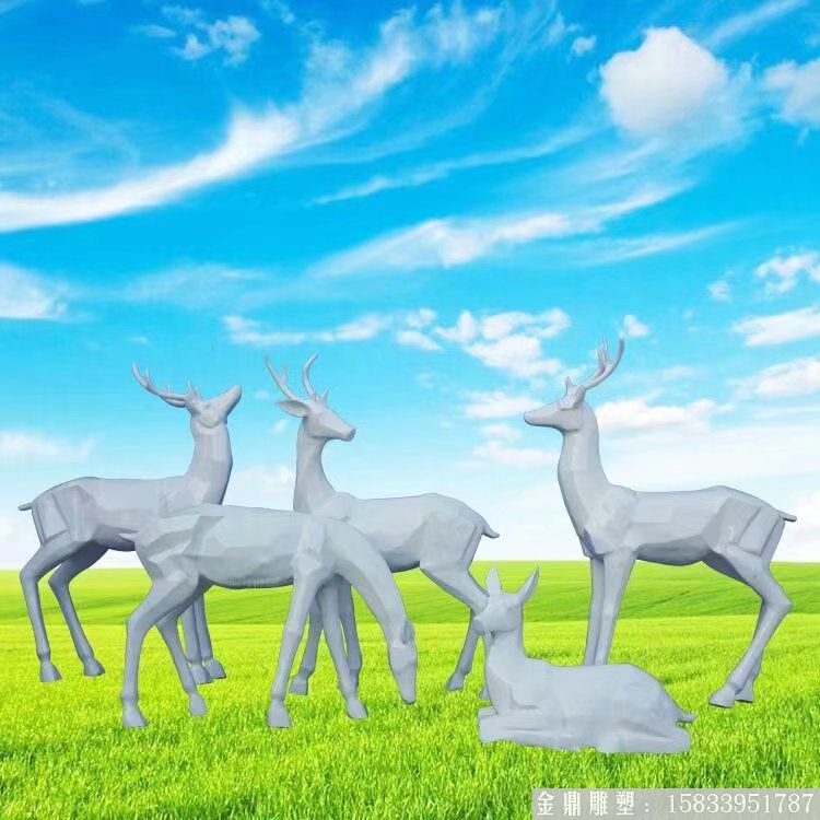 玻璃鋼切面鹿設計加工定制 兔子動物雕塑
